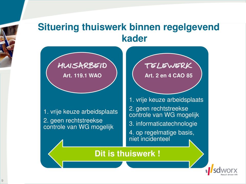 geen rechtstreekse controle van WG mogelijk 1. vrije keuze arbeidsplaats 2.