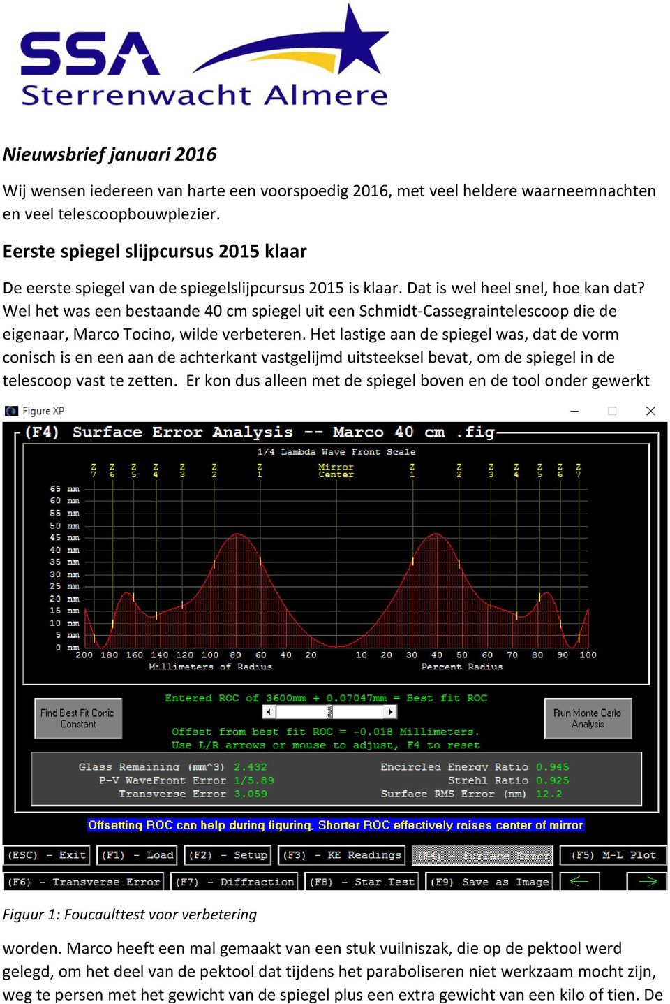 Wel het was een bestaande 40 cm spiegel uit een Schmidt-Cassegraintelescoop die de eigenaar, Marco Tocino, wilde verbeteren.