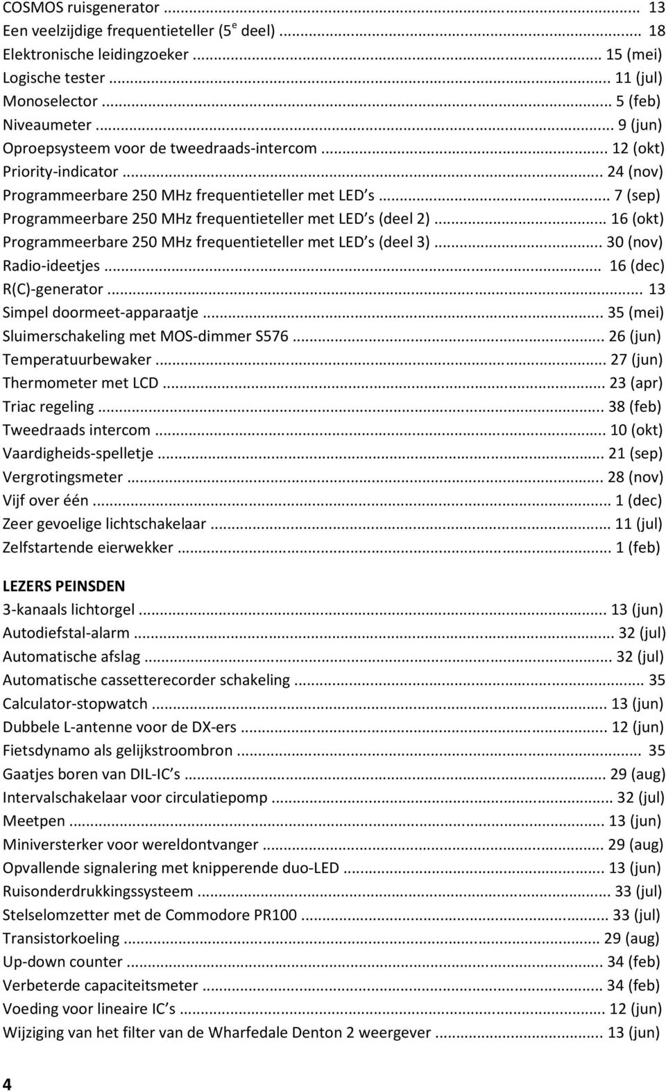 .. 7 (sep) Programmeerbare 250 MHz frequentieteller met LED s (deel 2)... 16 (okt) Programmeerbare 250 MHz frequentieteller met LED s (deel 3)... 30 (nov) Radio-ideetjes... 16 (dec) R(C)-generator.