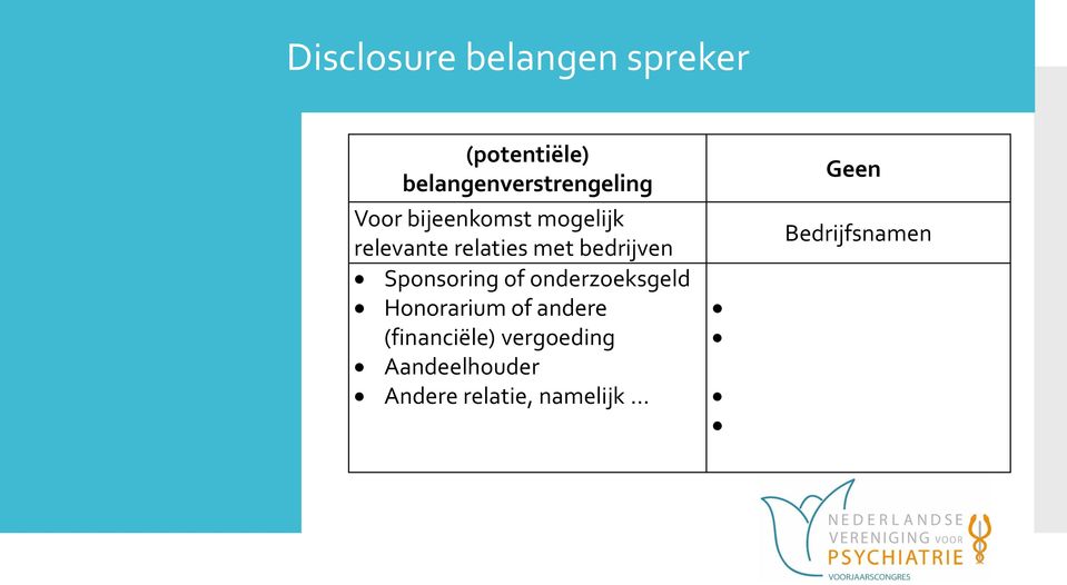 Sponsoring of onderzoeksgeld Honorarium of andere (financiële)