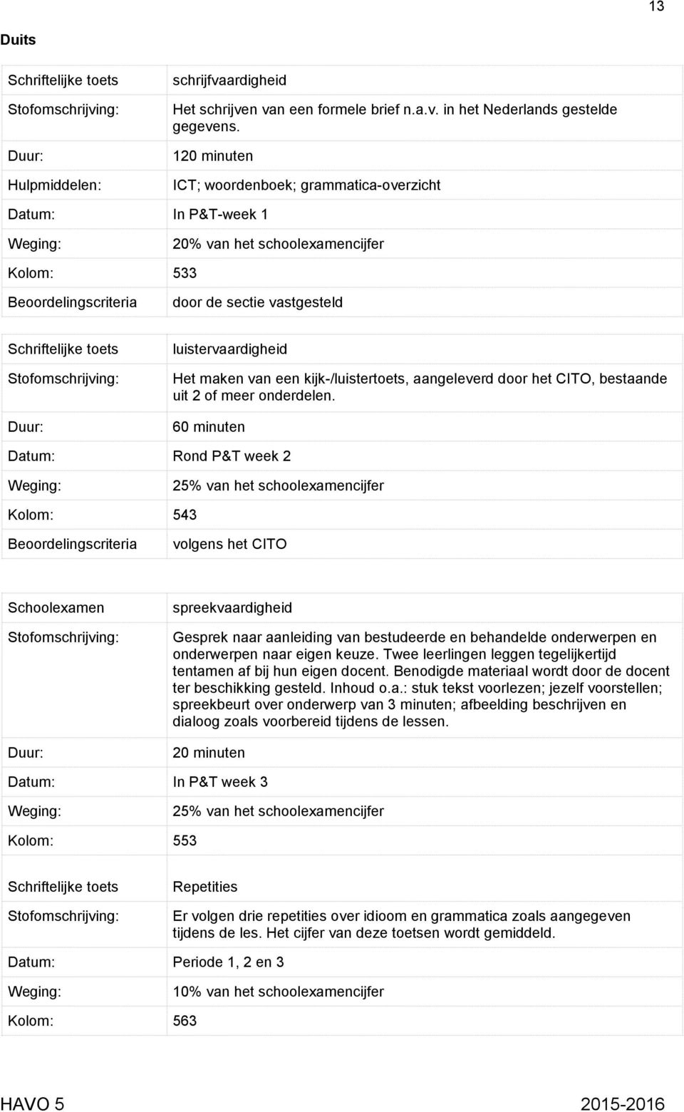 luistervaardigheid Het maken van een kijk-/luistertoets, aangeleverd door het CITO, bestaande uit 2 of meer onderdelen.