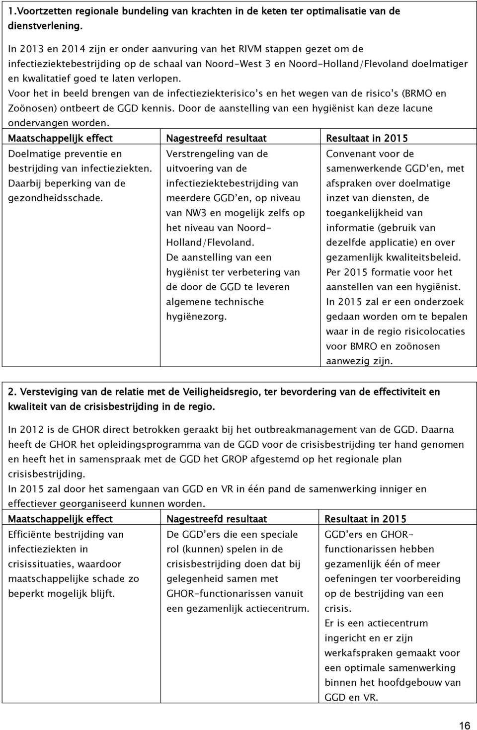 verlopen. Voor het in beeld brengen van de infectieziekterisico s en het wegen van de risico s (BRMO en Zoönosen) ontbeert de GGD kennis.