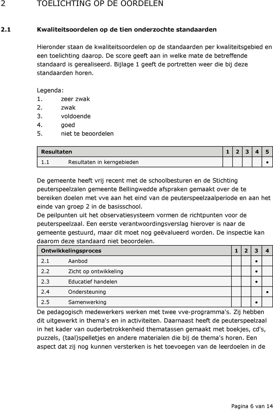 niet te beoordelen Resultaten 1 2 3 4 5 1.