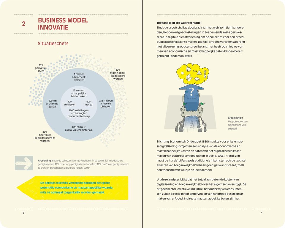 Digitaal erfgoed vertegenwoordigt niet alleen een groot cultureel belang, het heeft ook nieuwe vormen van economische en maatschappelijke baten binnen bereik gebracht (Anderson, 2006).