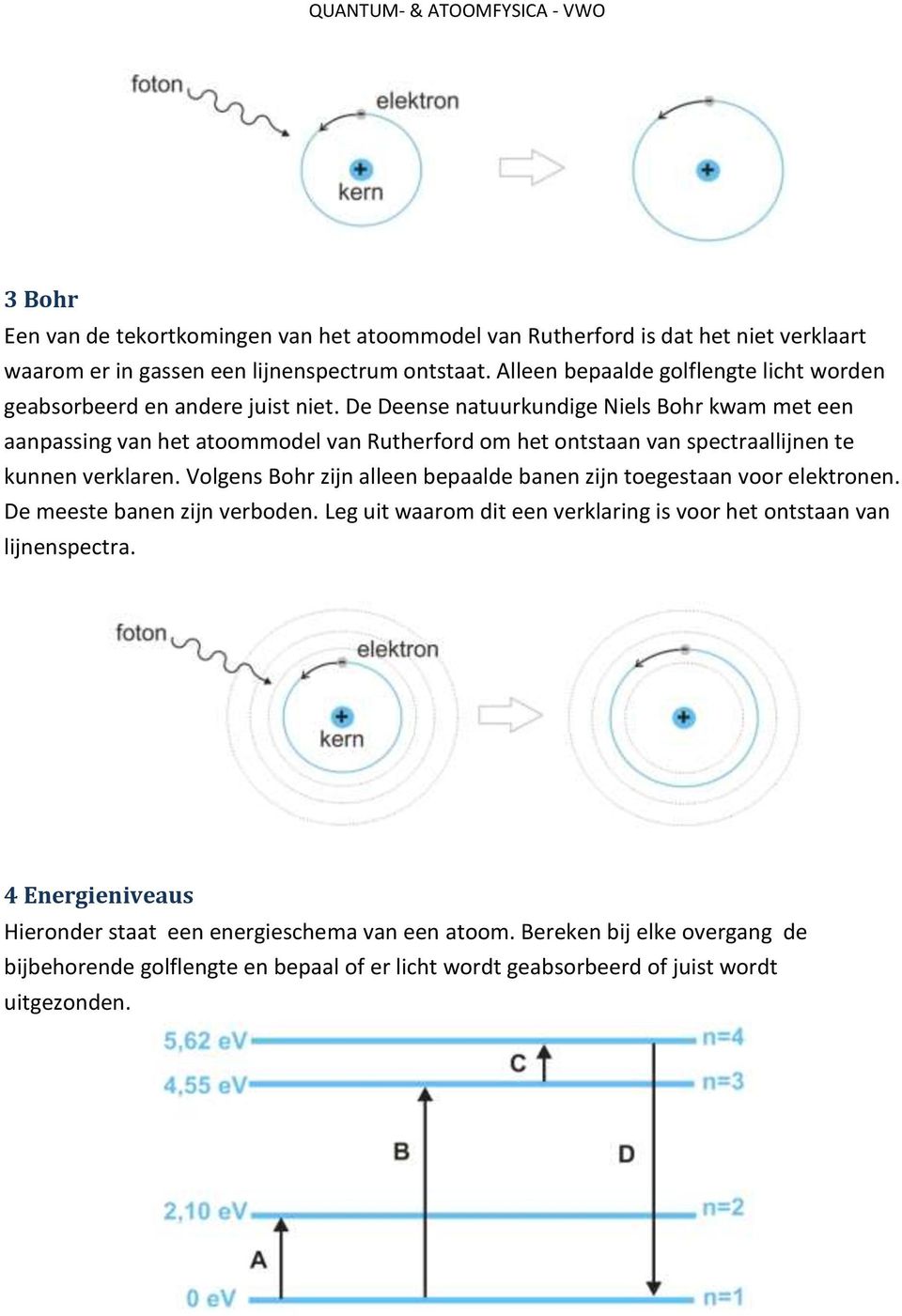 De Deense natuurkundige Niels Bohr kwam met een aanpassing van het atoommodel van Rutherford om het ontstaan van spectraallijnen te kunnen verklaren.