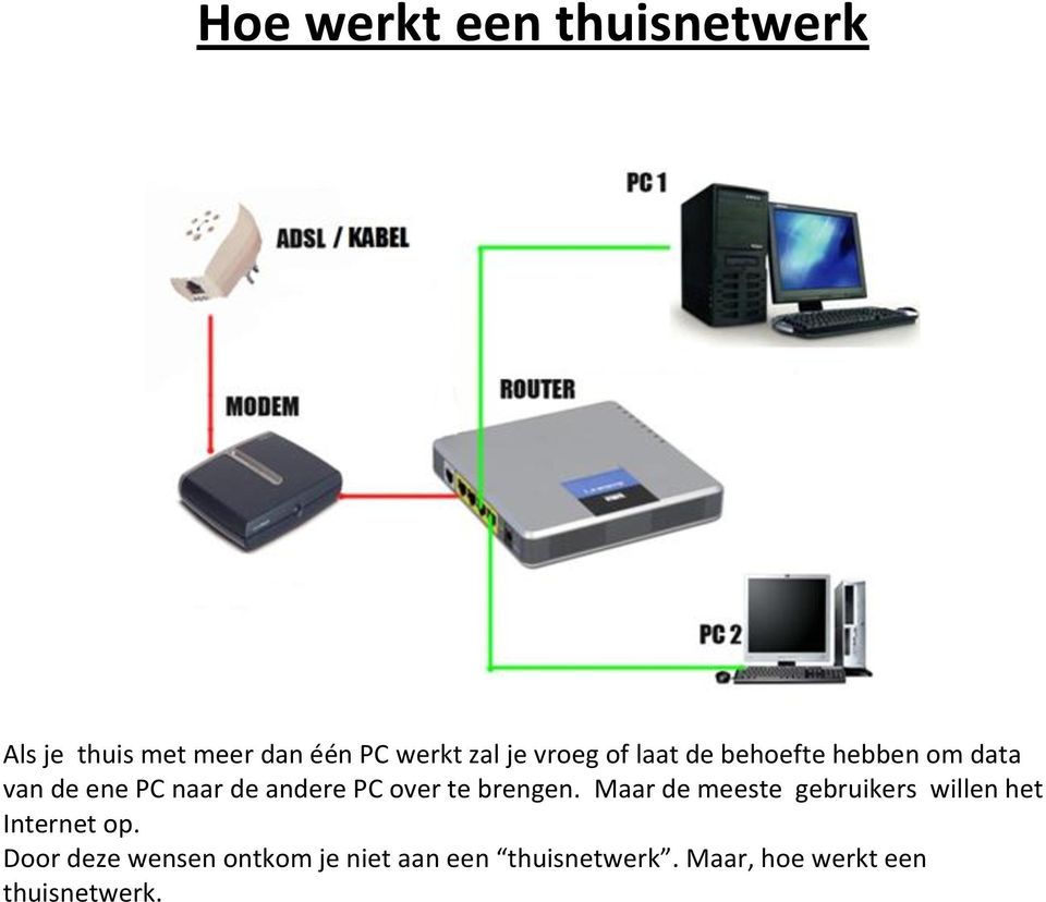 over te brengen. Maar de meeste gebruikers willen het Internet op.