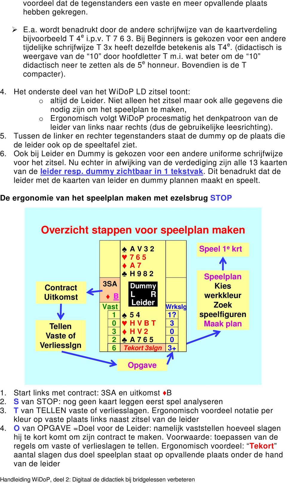 Bovendien is de T compacter). 4. Het onderste deel van het WiDoP LD zitsel toont: o altijd de Leider.