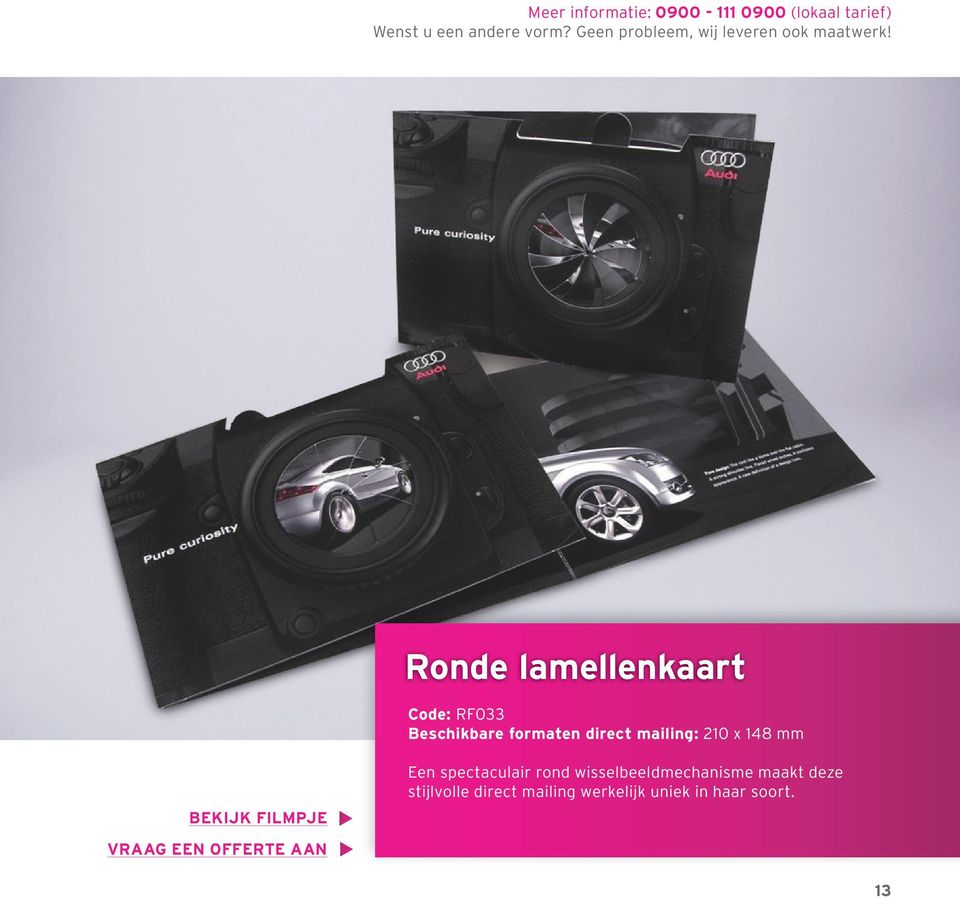 Ronde lamellenkaart Code: RF033 Beschikbare formaten direct mailing: 210 x