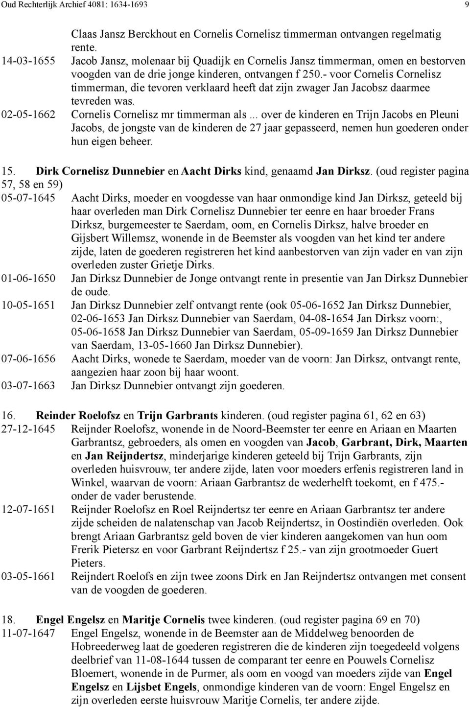 - voor Cornelis Cornelisz timmerman, die tevoren verklaard heeft dat zijn zwager Jan Jacobsz daarmee tevreden was. 02-05-1662 Cornelis Cornelisz mr timmerman als.