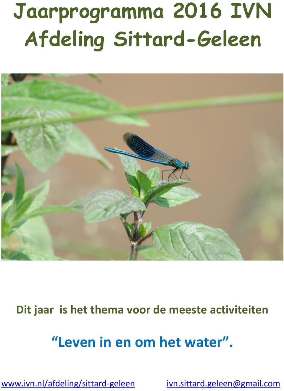 activiteiten Leven in en om het water. www.ivn.