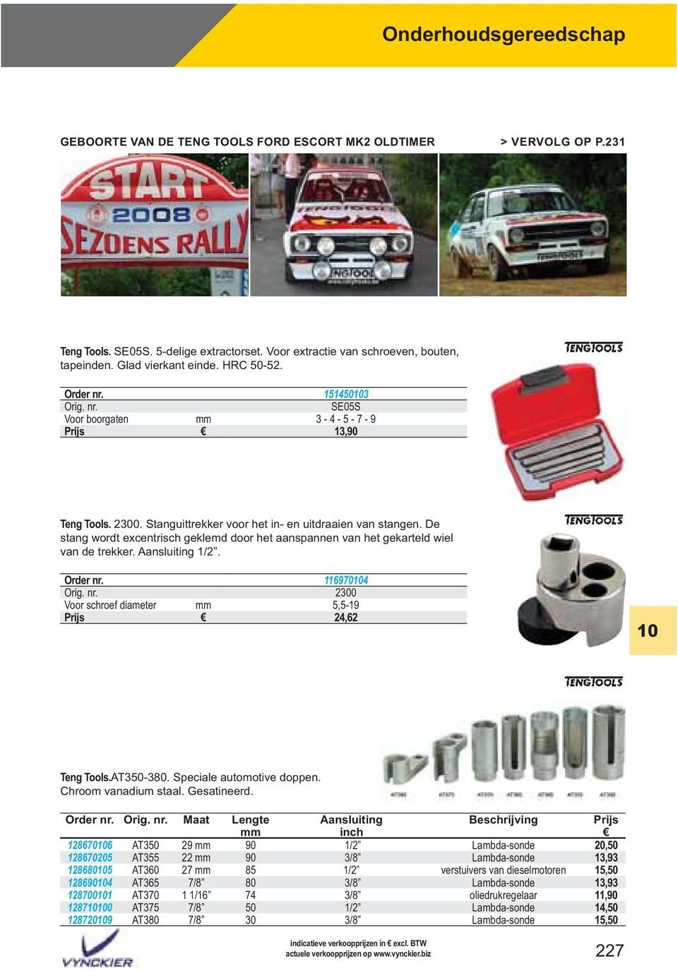 De stang wordt excentrisch geklemd door het aanspannen van het gekarteld wiel van de trekker. Aansluiting 1/2. Order nr. 116970104 2300 Voor schroef diameter mm 5,5-19 Prijs 24,62 10 Teng Tools.