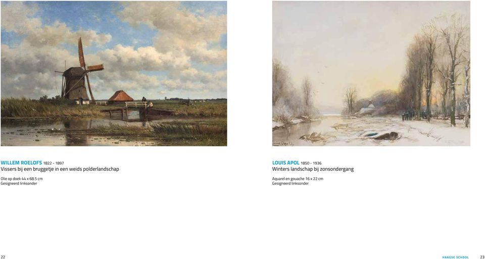 5 cm Gesigneerd linksonder LOUIS APOL 1850-1936 Winters