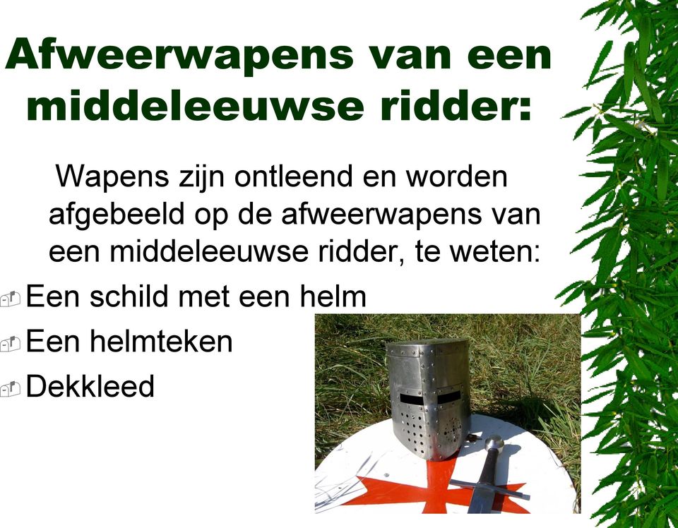 afweerwapens van een middeleeuwse ridder, te