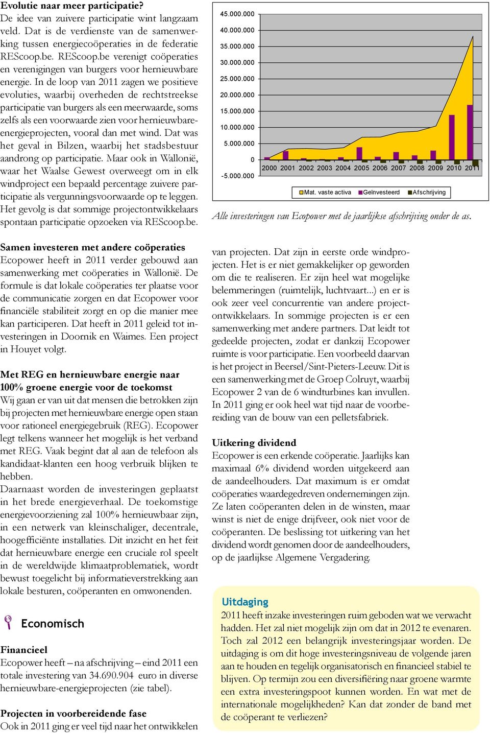 In de loop van 2011 zagen we positieve evoluties, waarbij overheden de rechtstreekse participatie van burgers als een meerwaarde, soms zelfs als een voorwaarde zien voor hernieuwbareenergieprojecten,