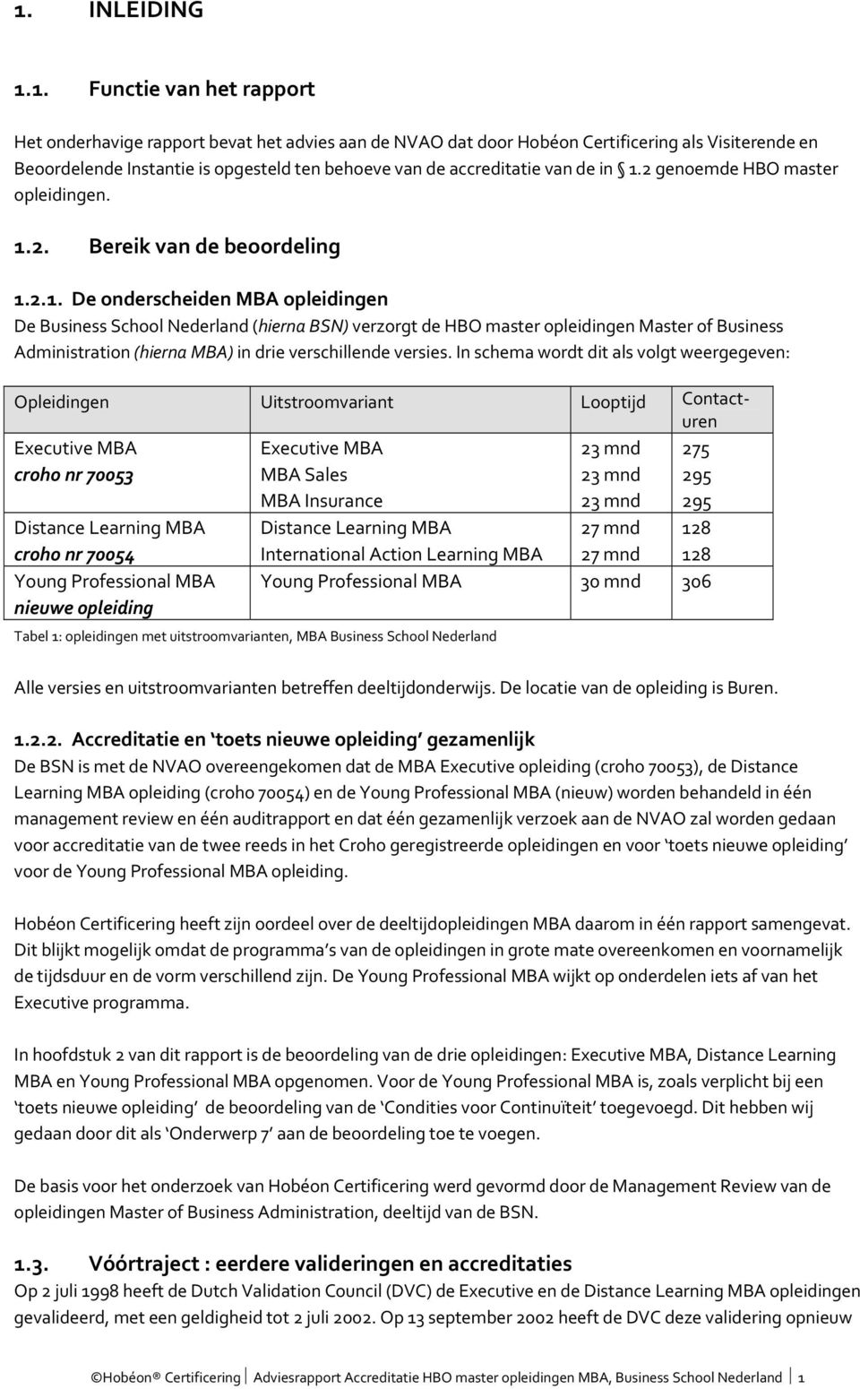 2 genoemde HBO master opleidingen. 1.