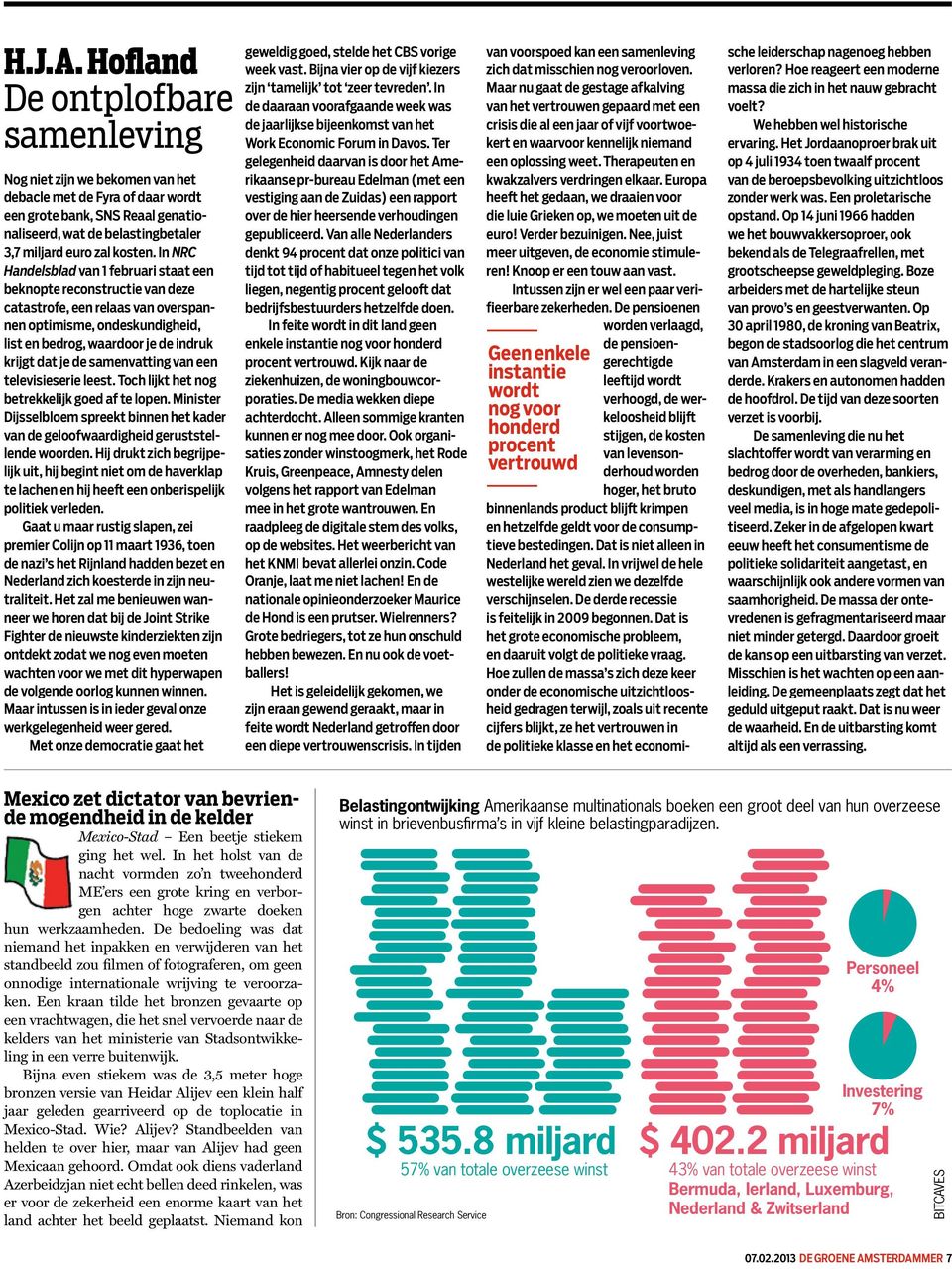 In NRC Handelsblad van 1 februari staat een beknopte reconstructie van deze catastrofe, een relaas van overspannen optimisme, ondeskundigheid, list en bedrog, waardoor je de indruk krijgt dat je de