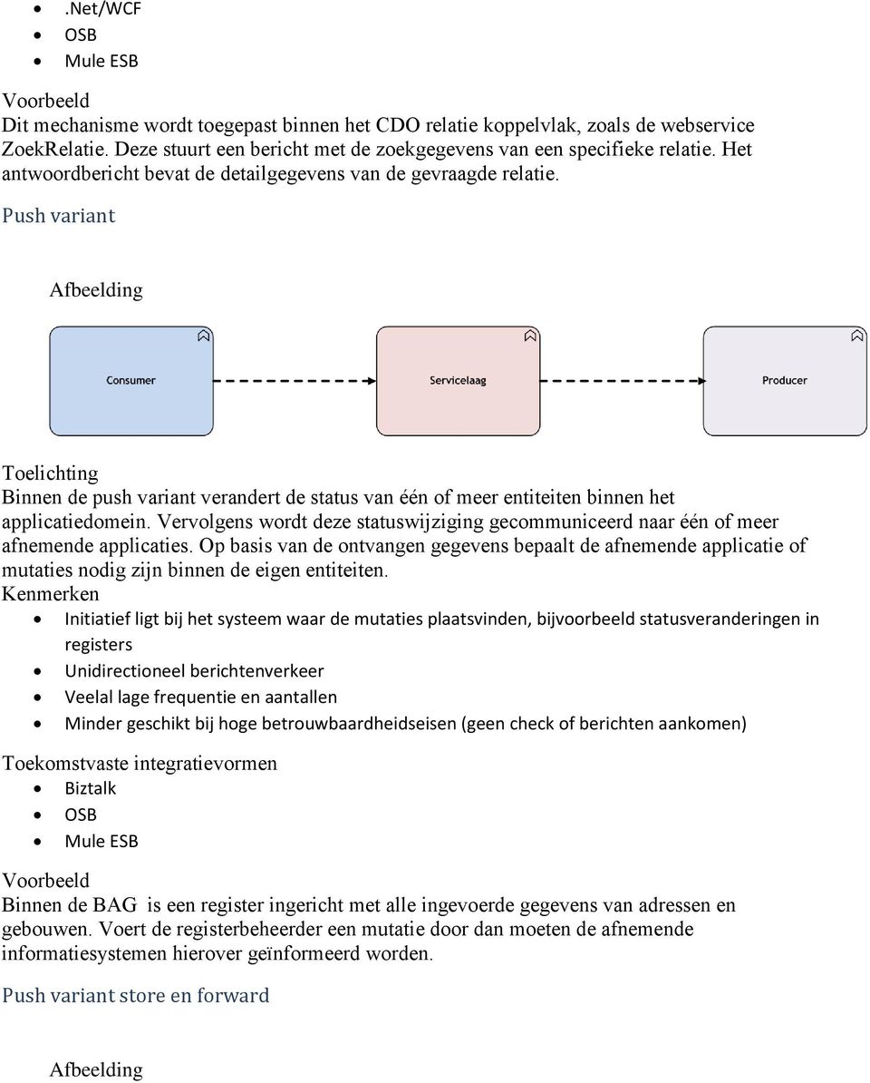 Push variant Afbeelding Toelichting Binnen de push variant verandert de status van één of meer entiteiten binnen het applicatiedomein.