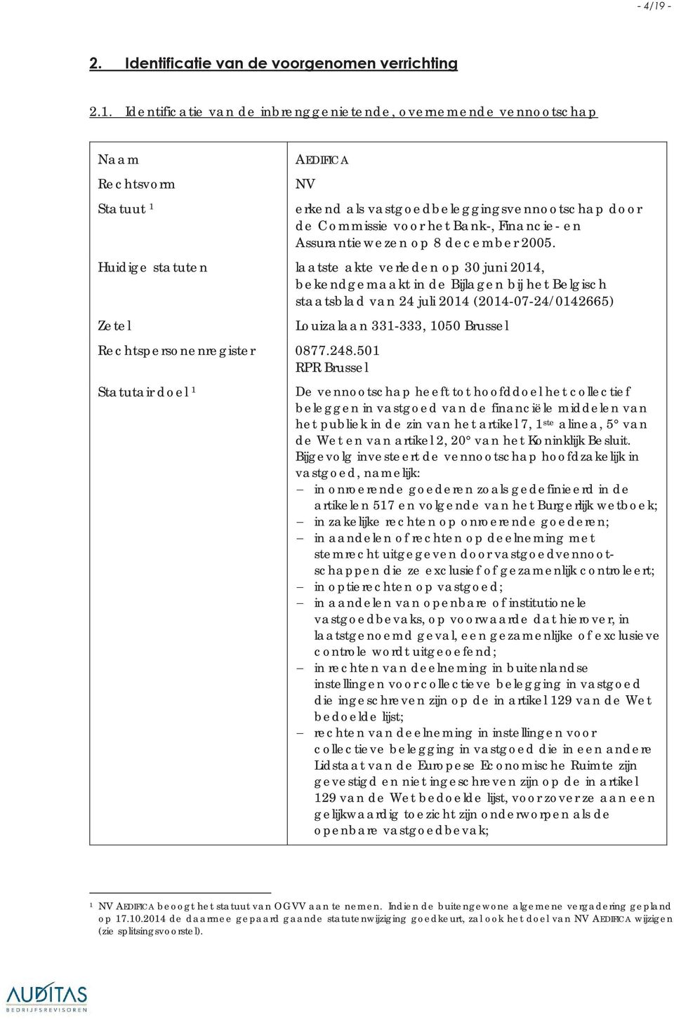 Huidige statuten laatste akte verleden op 30 juni 2014, bekendgemaakt in de Bijlagen bij het Belgisch staatsblad van 24 juli 2014 (2014-07-24/0142665) Zetel Rechtspersonenregister 0877.248.