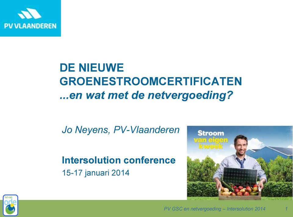 Jo Neyens, PV-Vlaanderen Intersolution