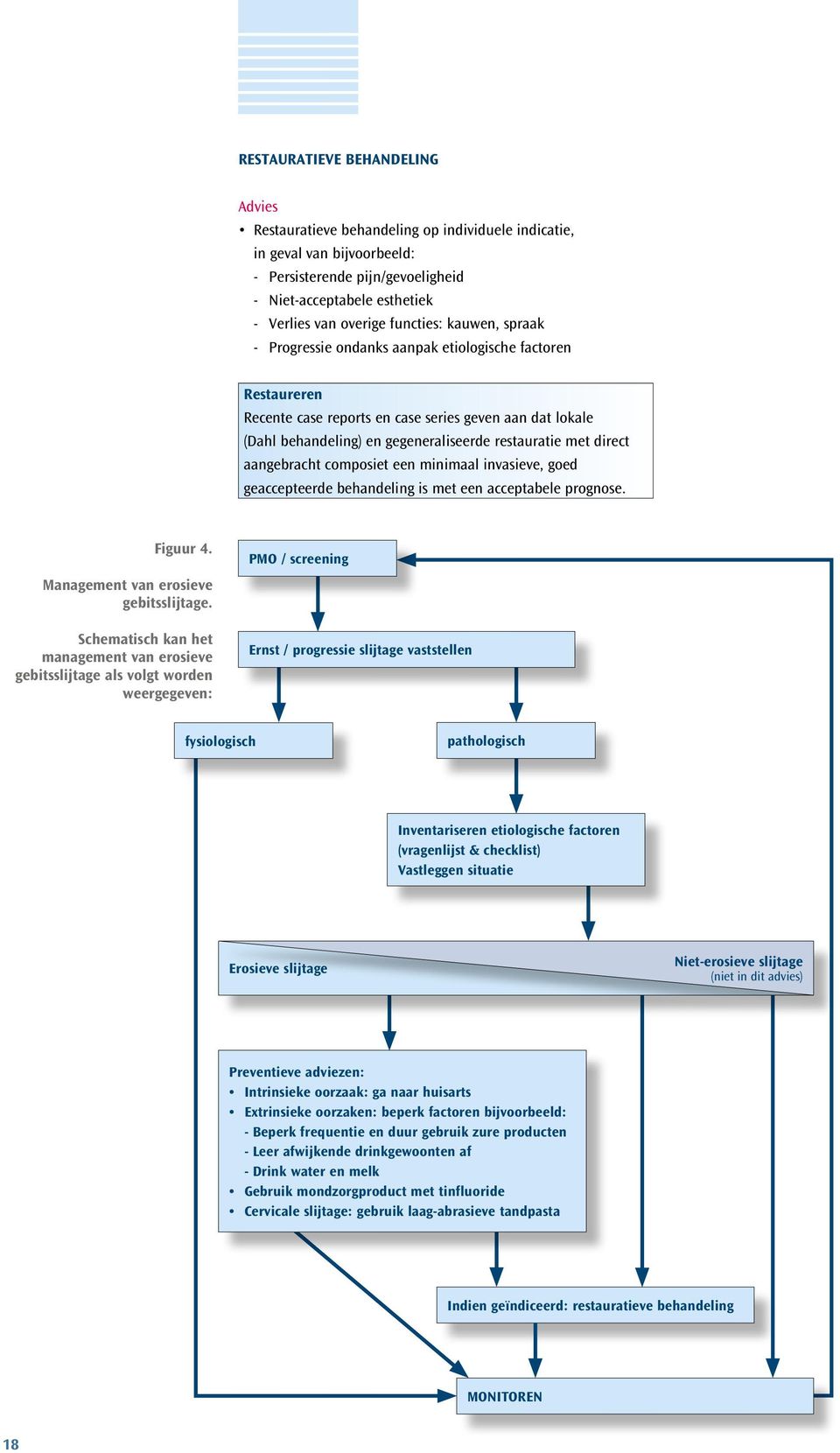 direct aangebracht composiet een minimaal invasieve, goed geaccepteerde behandeling is met een acceptabele prognose. Figuur 4. Management van erosieve gebitsslijtage.