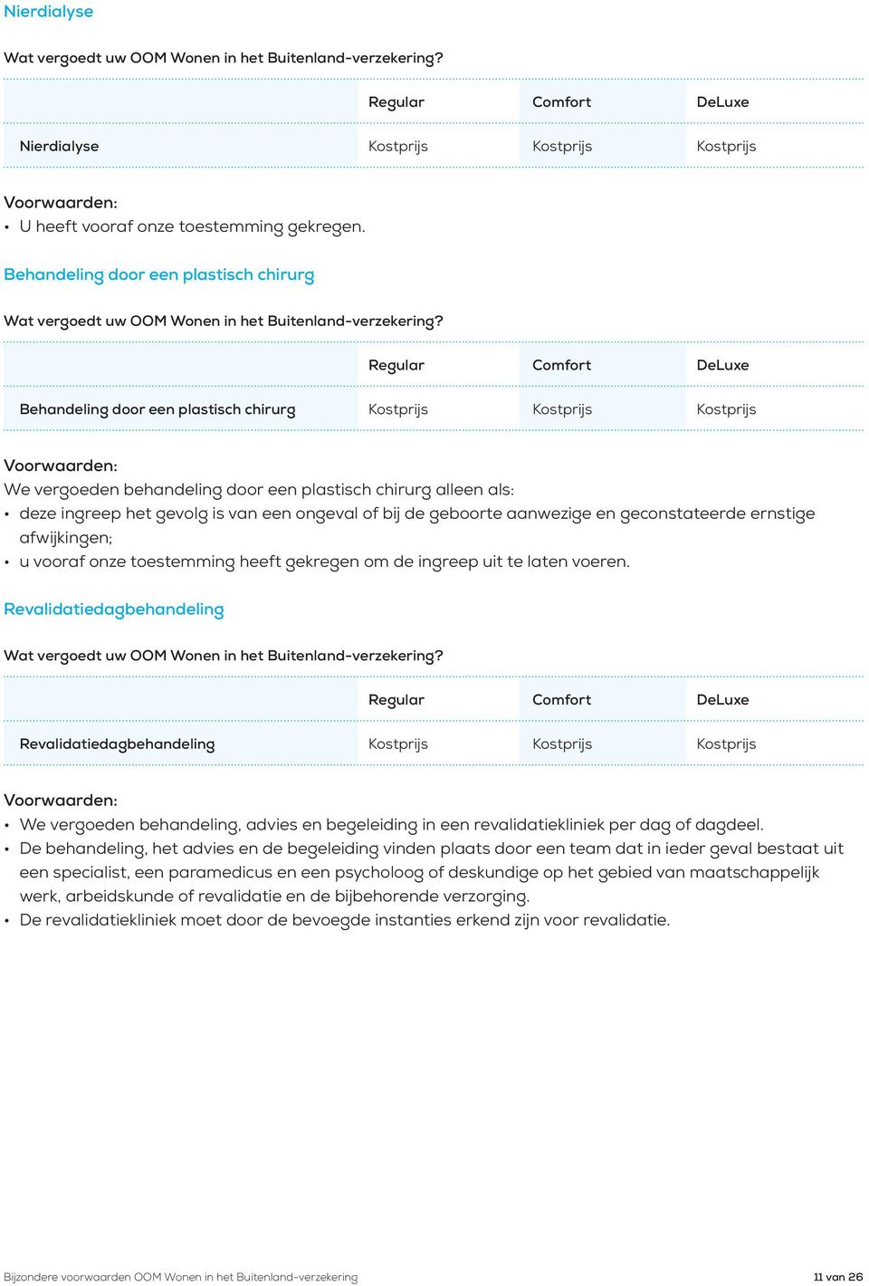 van een ongeval of bij de geboorte aanwezige en geconstateerde ernstige afwijkingen; u vooraf onze toestemming heeft gekregen om de ingreep uit te laten voeren.