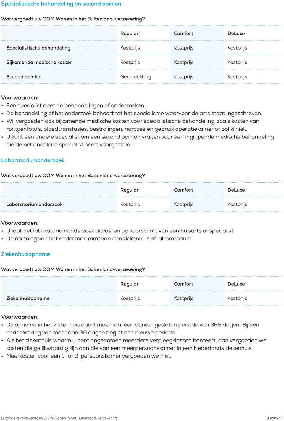 Wij vergoeden ook bijkomende medische kosten voor specialistische behandeling, zoals kosten van röntgenfoto s, bloedtransfusies, bestralingen, narcose en gebruik operatiekamer of polikliniek.