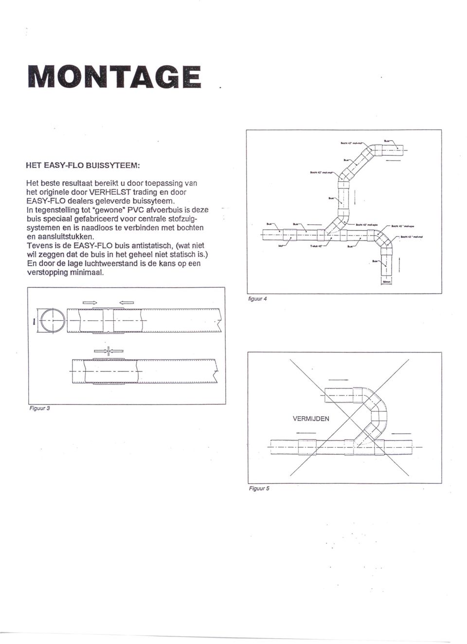 n tegenstelling tot "gewone- PVC afvoerbuis is deze buis speciaal gefabriceerd voor centrale stofzuigsystemen en is naadloos te verbinden met