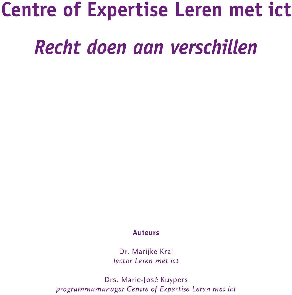 Marijke Kral lector Leren met ict Drs.