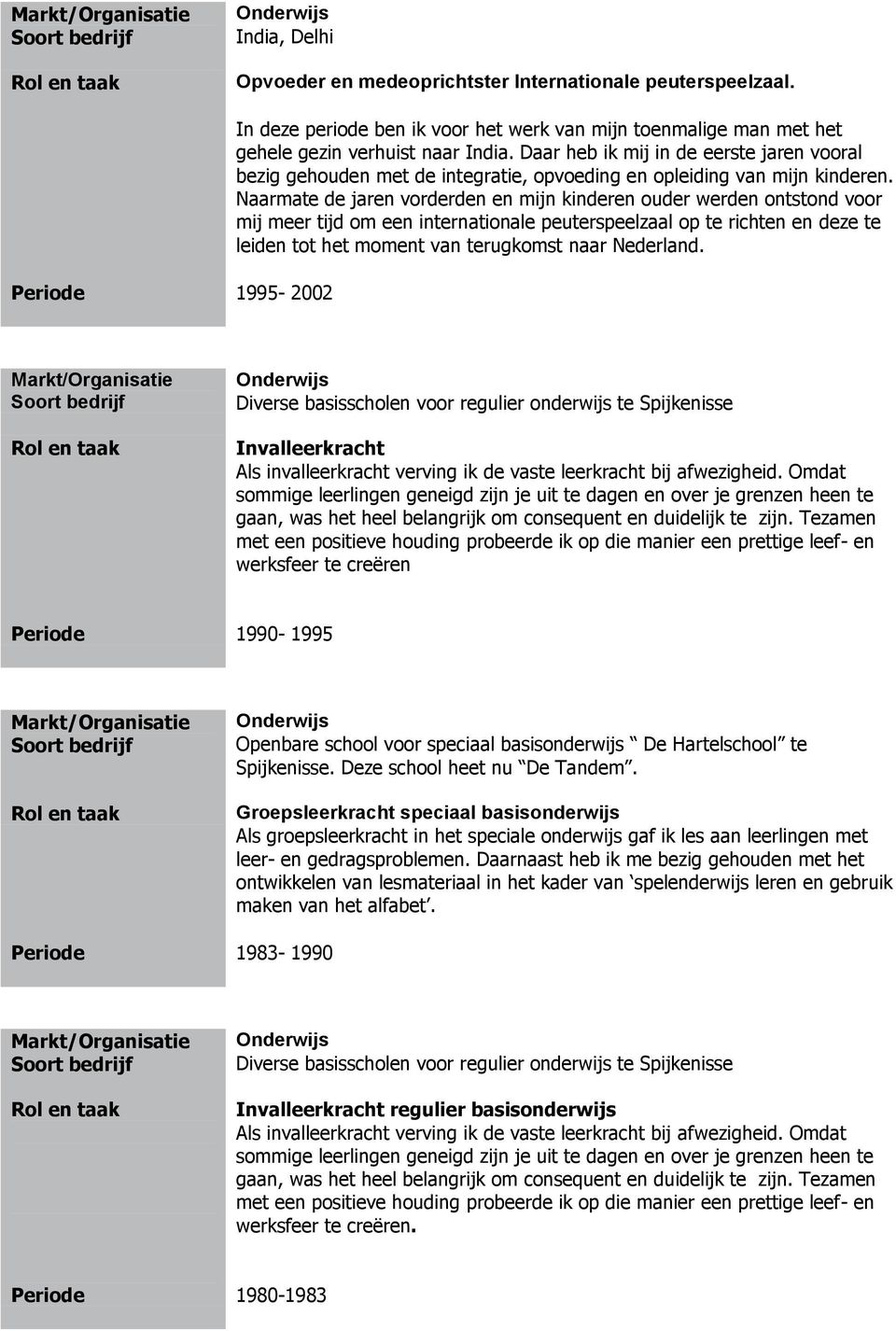 Naarmate de jaren vorderden en mijn kinderen ouder werden ontstond voor mij meer tijd om een internationale peuterspeelzaal op te richten en deze te leiden tot het moment van terugkomst naar