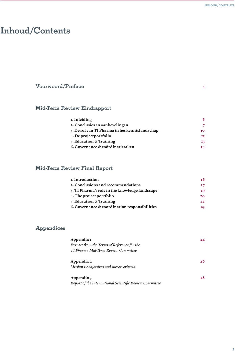 TI Pharma s role in the knowledge landscape 19 4. The project portfolio 20 5. Education & Training 22 6.