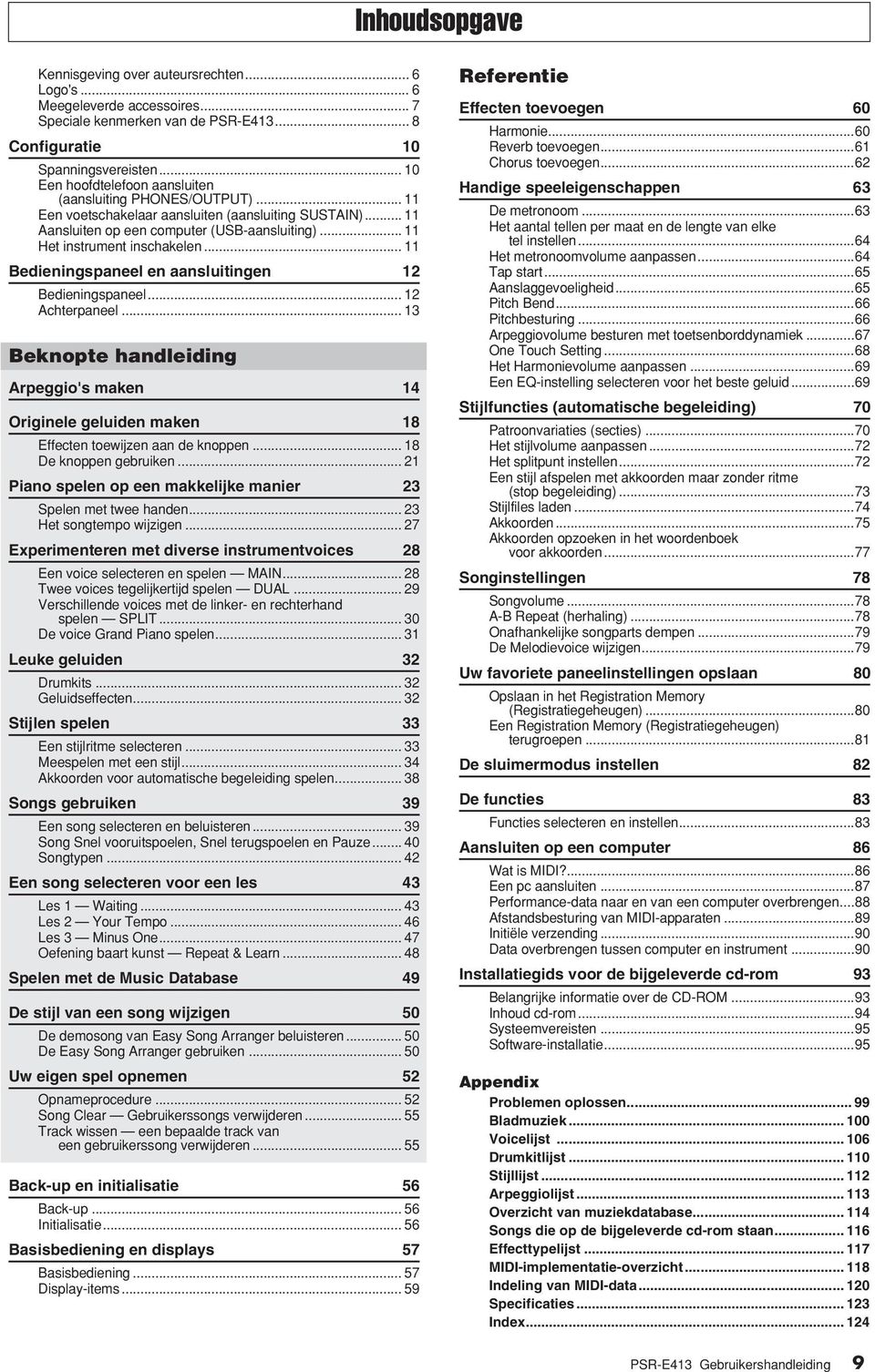 .. 11 Het instrument inschakelen... 11 Bedieningspaneel en aansluitingen 12 Bedieningspaneel... 12 Achterpaneel.