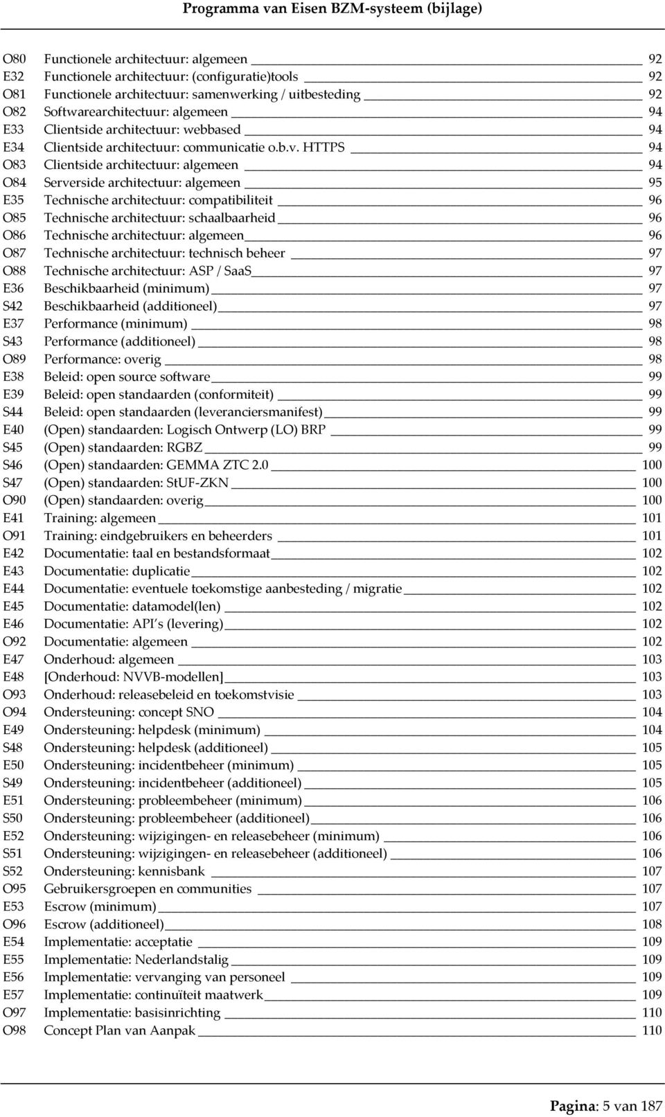 HTTPS 94 O83 Clientside architectuur: algemeen 94 O84 Serverside architectuur: algemeen 95 E35 Technische architectuur: compatibiliteit 96 O85 Technische architectuur: schaalbaarheid 96 O86