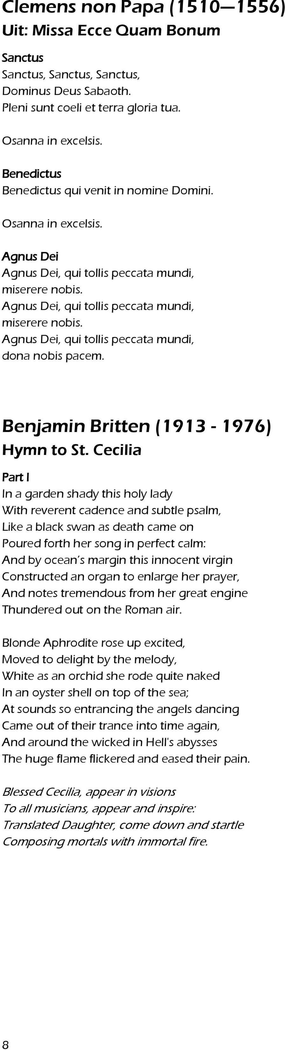 Benjamin Britten (1913-1976) Hymn to St.