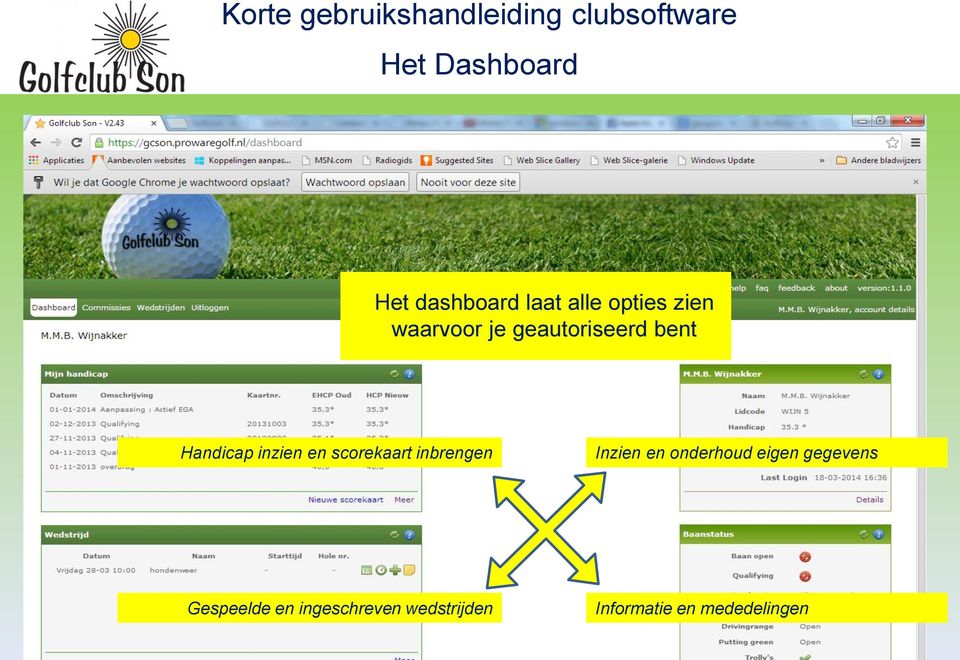 en onderhoud eigen gegevens Gespeelde en ingeschreven wedstrijden