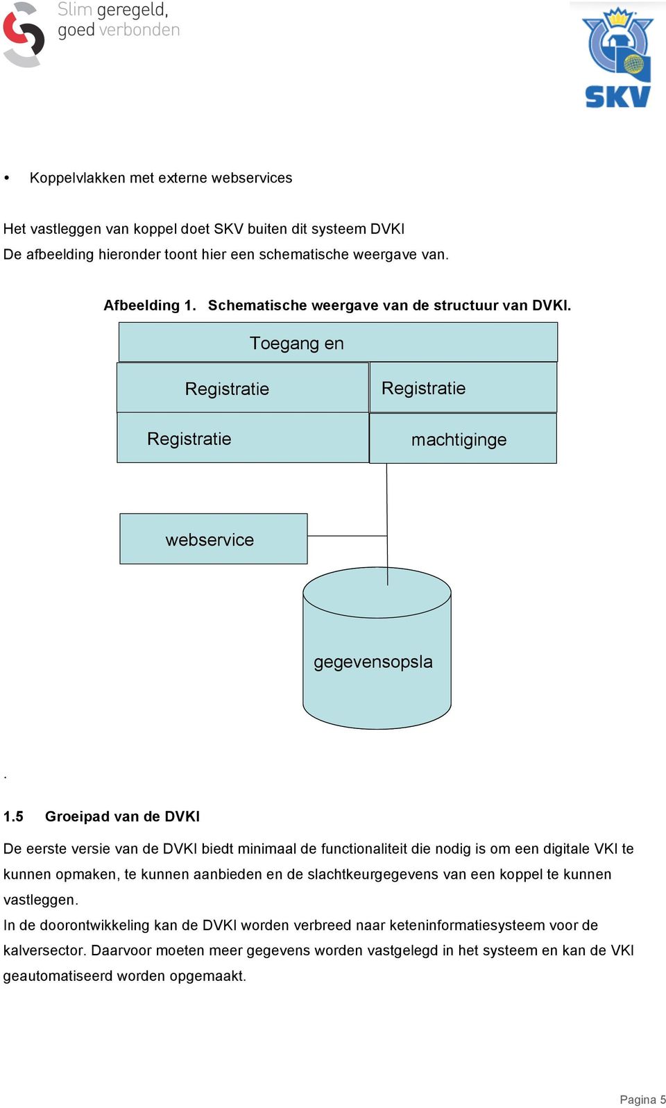 5 Groeipad van de DVKI De eerste versie van de DVKI biedt minimaal de functionaliteit die nodig is om een digitale VKI te kunnen opmaken, te kunnen aanbieden en de slachtkeurgegevens van een koppel