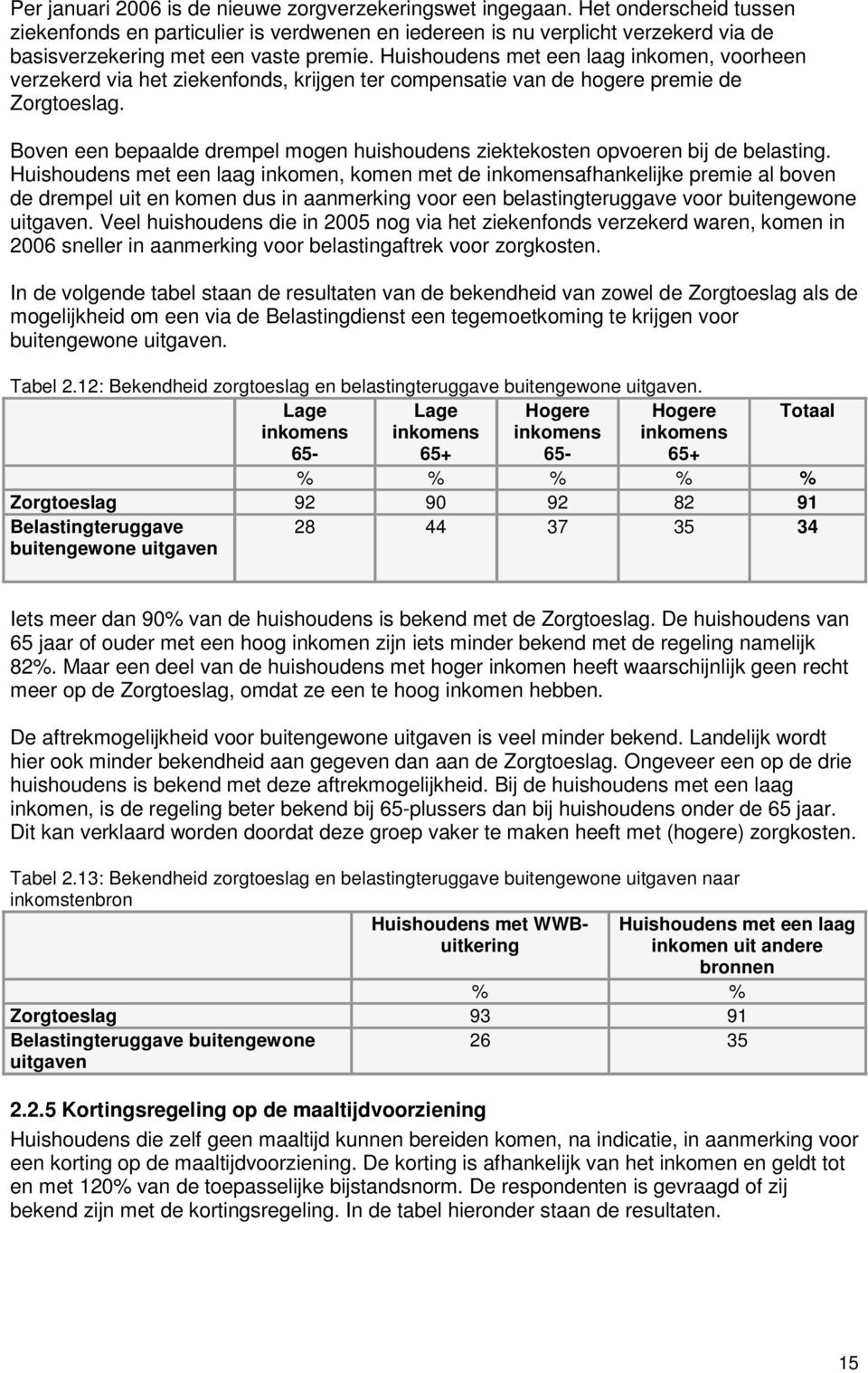 Huishoudens met een laag inkomen, voorheen verzekerd via het ziekenfonds, krijgen ter compensatie van de hogere premie de Zorgtoeslag.