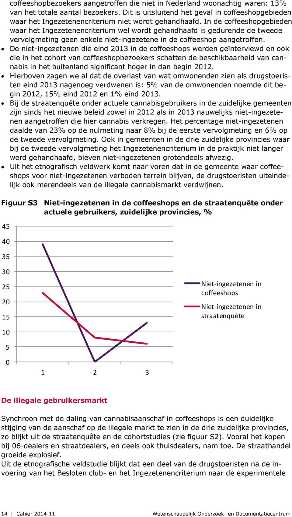 In de coffeeshopgebieden waar het Ingezetenencriterium wel wordt gehandhaafd is gedurende de tweede vervolgmeting geen enkele niet-ingezetene in de coffeeshop aangetroffen.