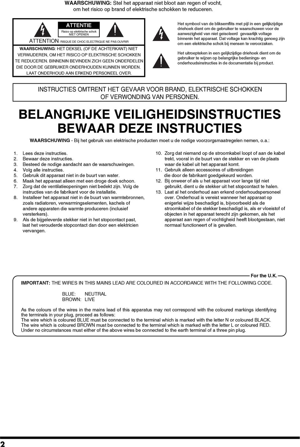 TE REDUCEREN. BINNENIN BEVINDEN ZICH GEEN ONDERDELEN DIE DOOR DE GEBRUIKER ONDERHOUDEN KUNNEN WORDEN. LAAT ONDERHOUD AAN ERKEND PERSONEEL OVER.