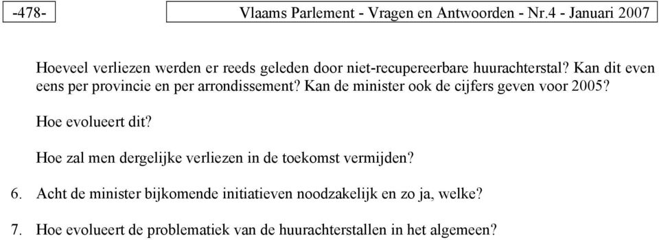 Kan dit even eens per provincie en per arrondissement? Kan de minister ook de cijfers geven voor 2005?