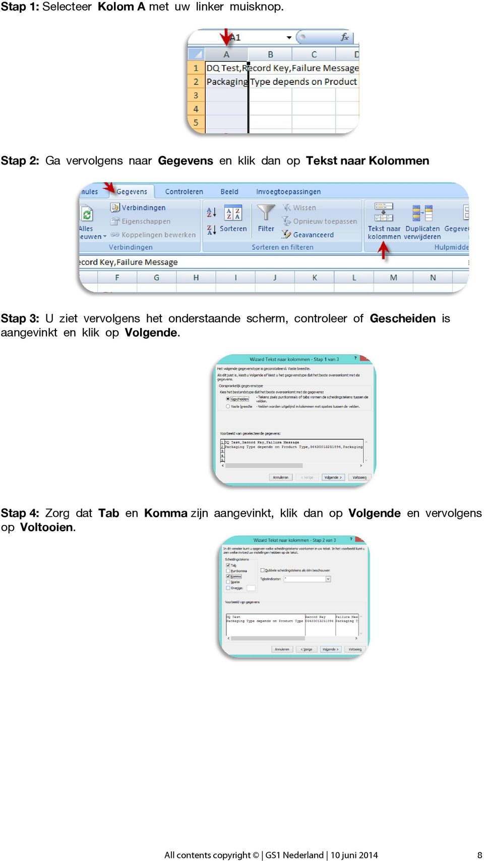 vervolgens het onderstaande scherm, controleer of Gescheiden is aangevinkt en klik op Volgende.