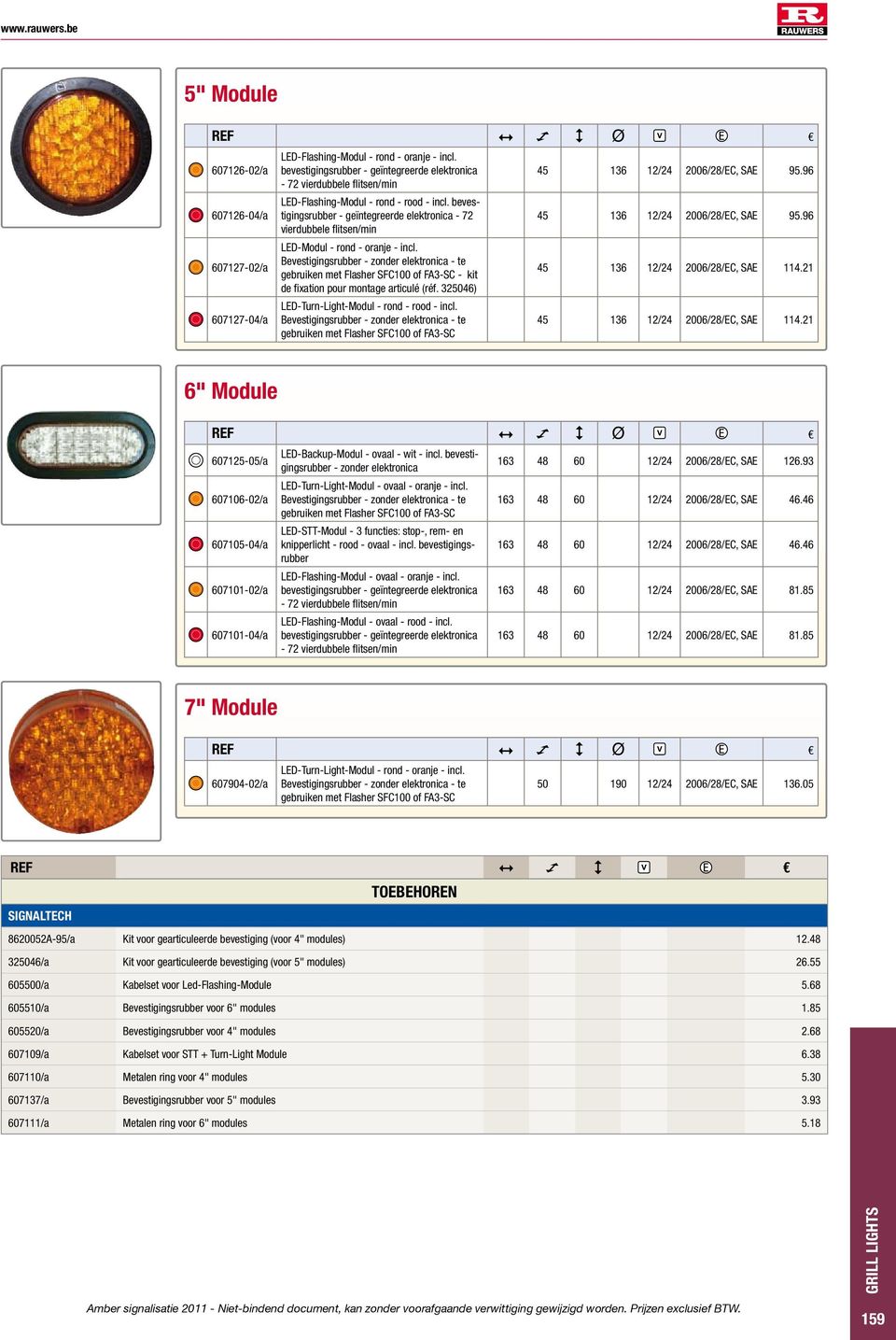 bevestigingsrubber - geïntegreerde elektronica - 72 vierdubbele flitsen/min LED-Modul - rond - oranje - incl.