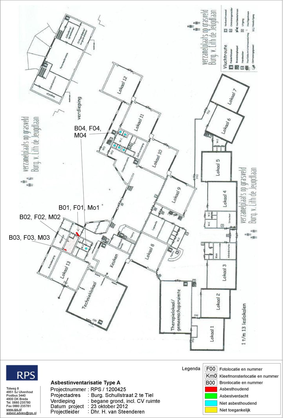 Schullstraat 2 te Tiel Verdieping : begane grond, incl. CV ruimte Datum project : 23 oktober 2012 Projectleider : Dhr. H.
