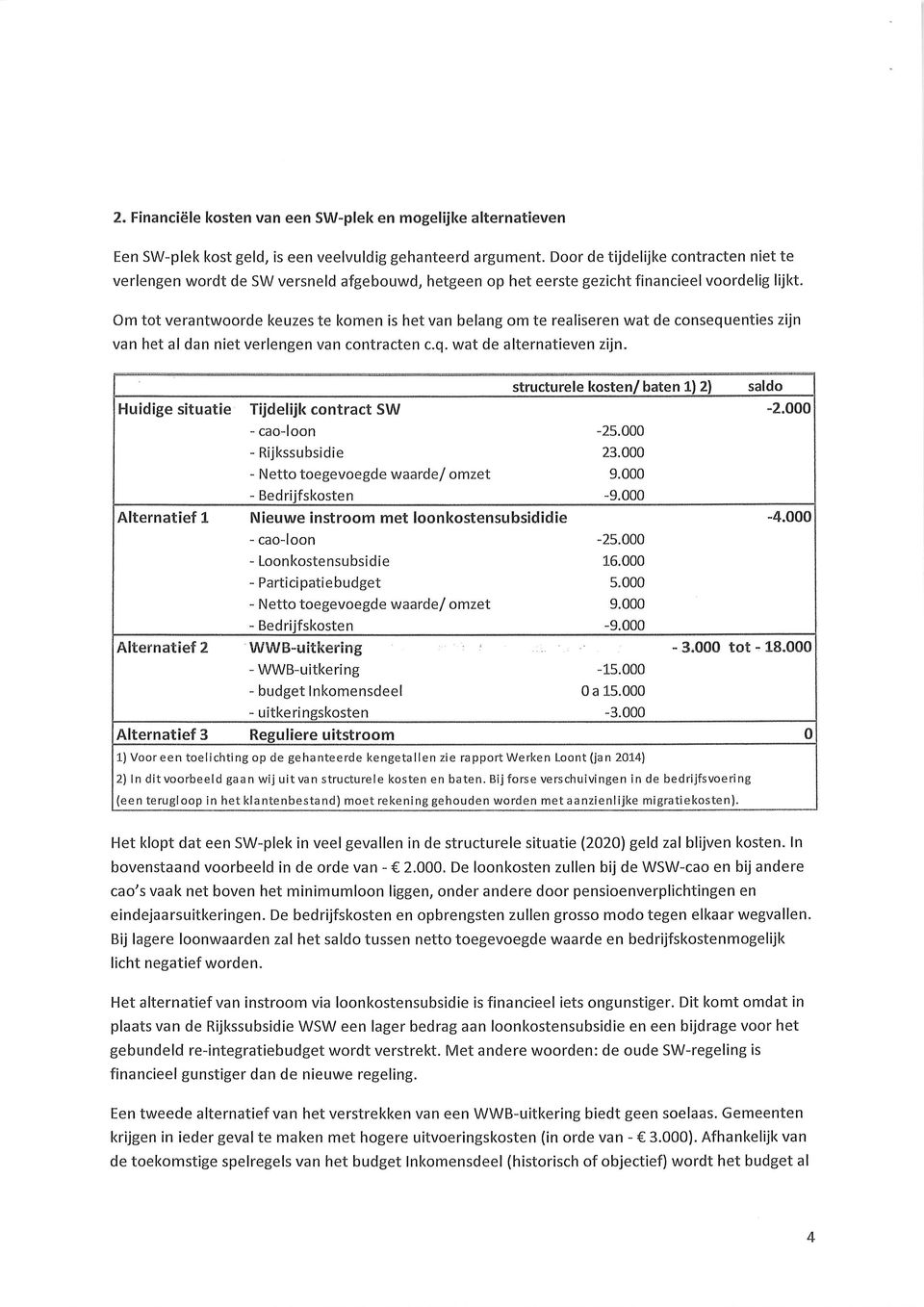 realiseren wat de consequenties zijn van het al dan niet verlengen van contracten c.q. wat de alternatieven zijn.