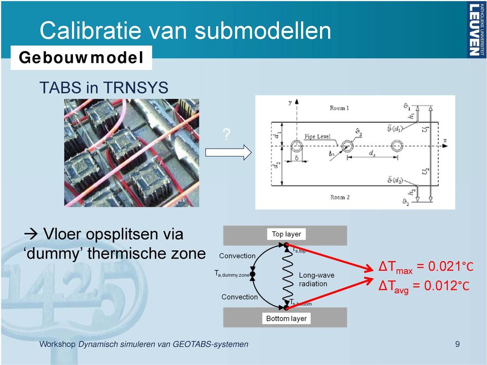 Vloer opsplitsen via dummy thermische zone ΔT