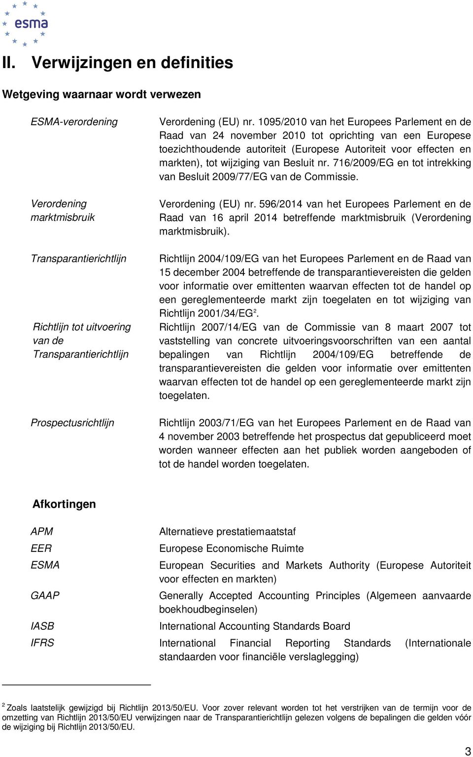 1095/2010 van het Europees Parlement en de Raad van 24 november 2010 tot oprichting van een Europese toezichthoudende autoriteit (Europese Autoriteit voor effecten en markten), tot wijziging van