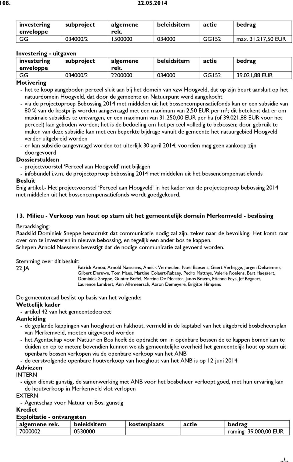 021,88 EUR - het te koop aangeboden perceel sluit aan bij het domein van vzw Hoogveld, dat op zijn beurt aansluit op het natuurdomein Hoogveld, dat door de gemeente en Natuurpunt werd aangekocht -