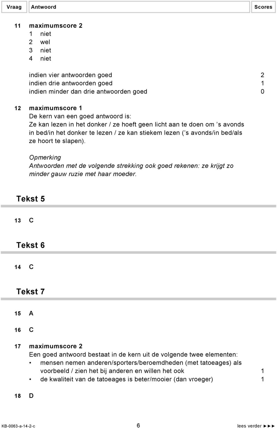 Opmerking Antwoorden met de volgende strekking ook goed rekenen: ze krijgt zo minder gauw ruzie met haar moeder.