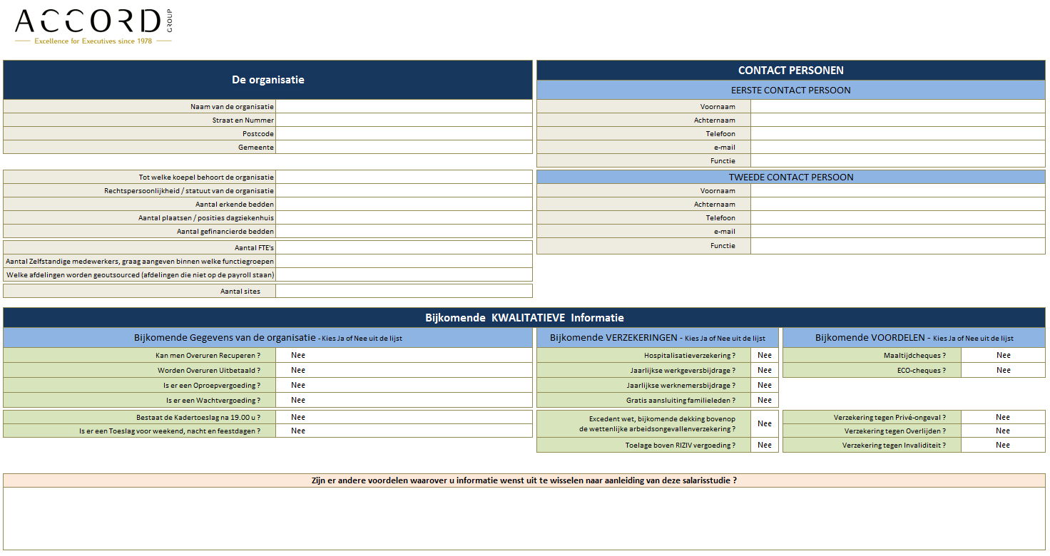 Inleiding. Je neemt deel aan de salarisstudie van Accord Group Belgium.