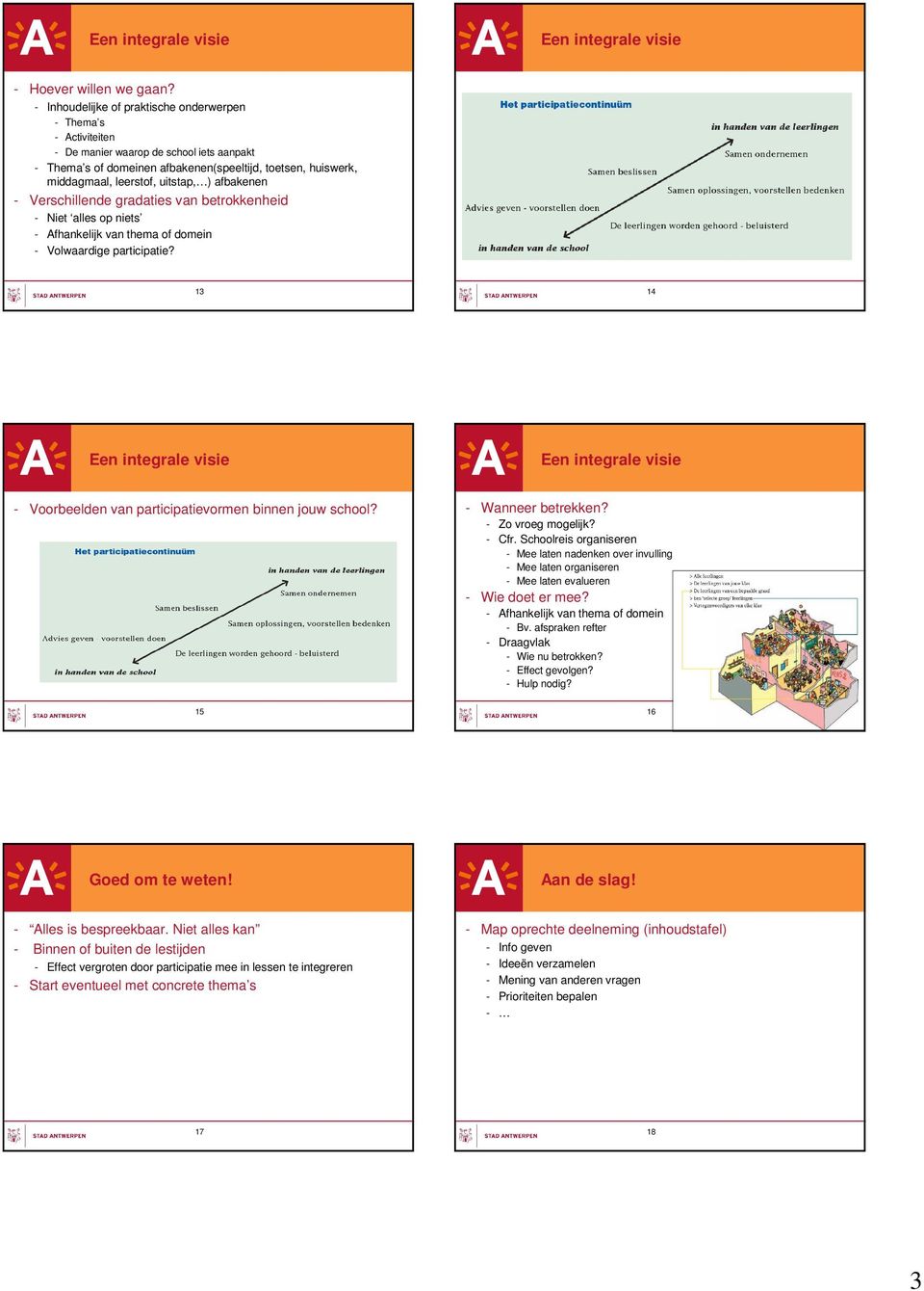 uitstap, ) afbakenen - Verschillende gradaties van betrokkenheid - Niet alles op niets - Afhankelijk van thema of domein - Volwaardige participatie?