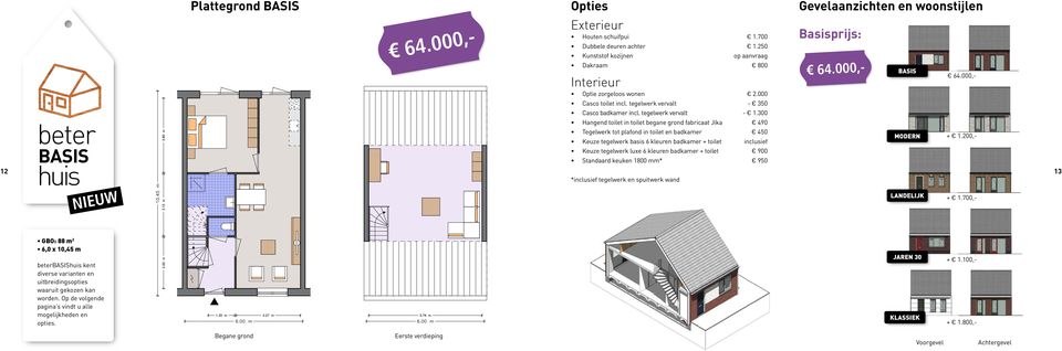 300 Hangend toilet in toilet begane grond fabricaat Jika 90 Tegelwerk tot plafond in toilet en badkamer 0 Keuze tegelwerk basis 6 kleuren badkamer + toilet inclusief Keuze tegelwerk luxe 6 kleuren